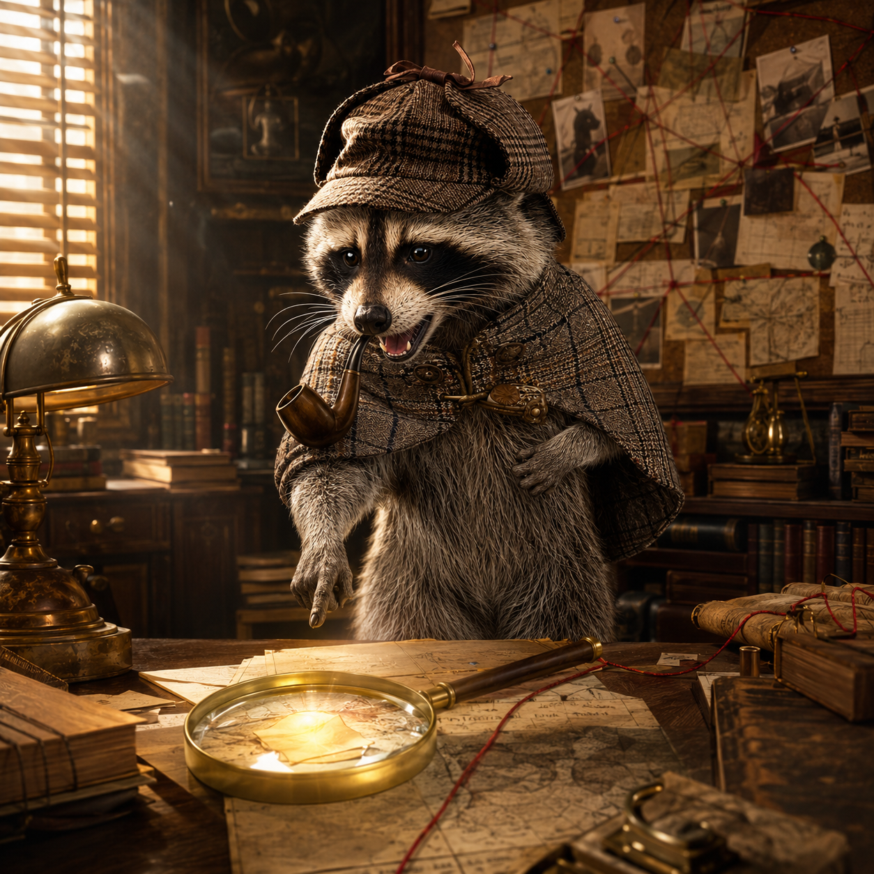 PipeJimothy studying maps in the study